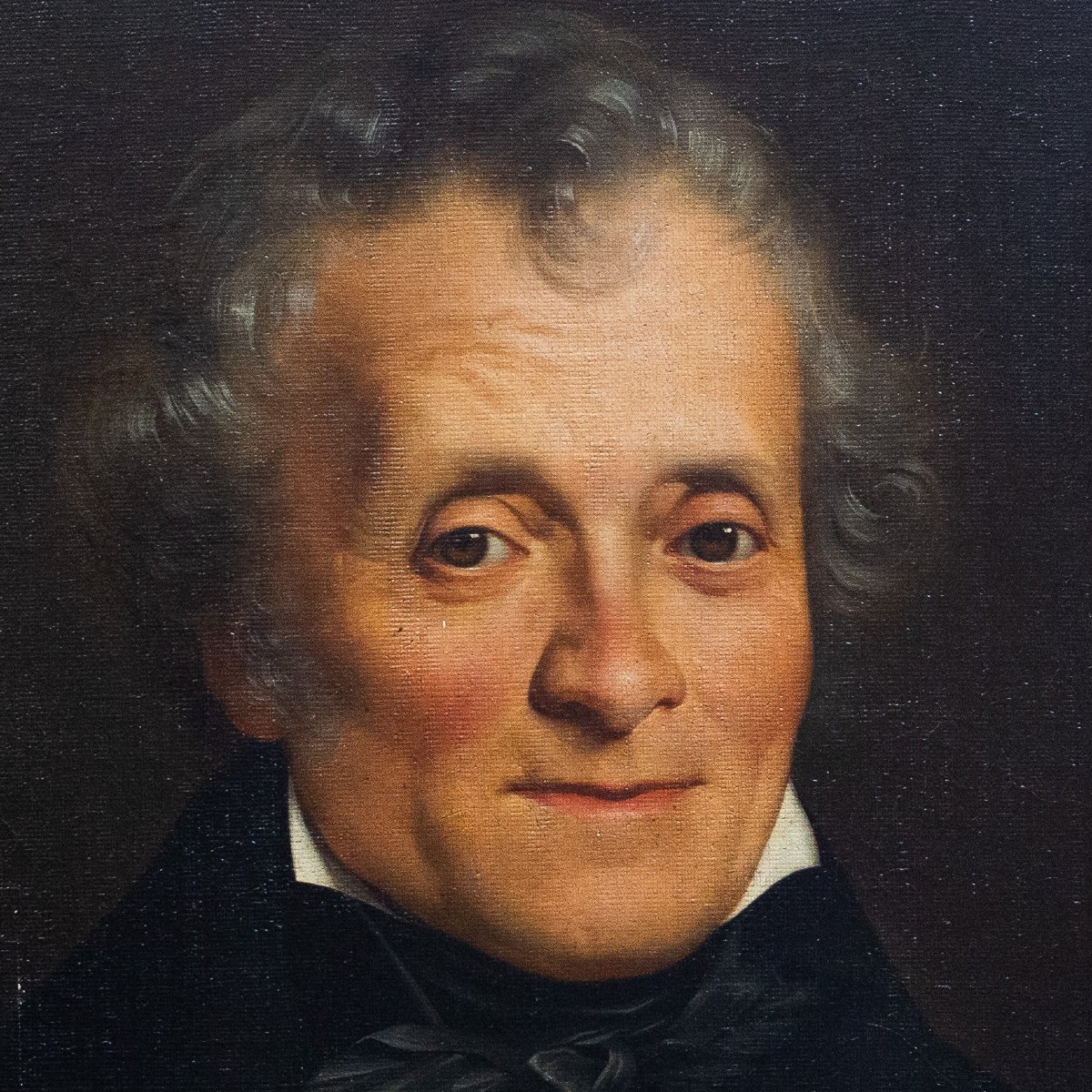 "Ritratto di Gentiluomo Borghese", olio su tela, Epoca XIX Secolo-photo-2