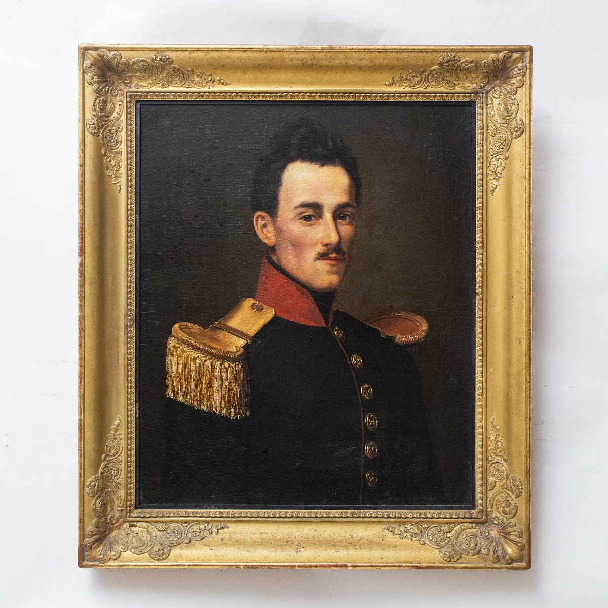 "Ritratto di Ufficiale", olio su tela, Epoca XIX Secolo-photo-2
