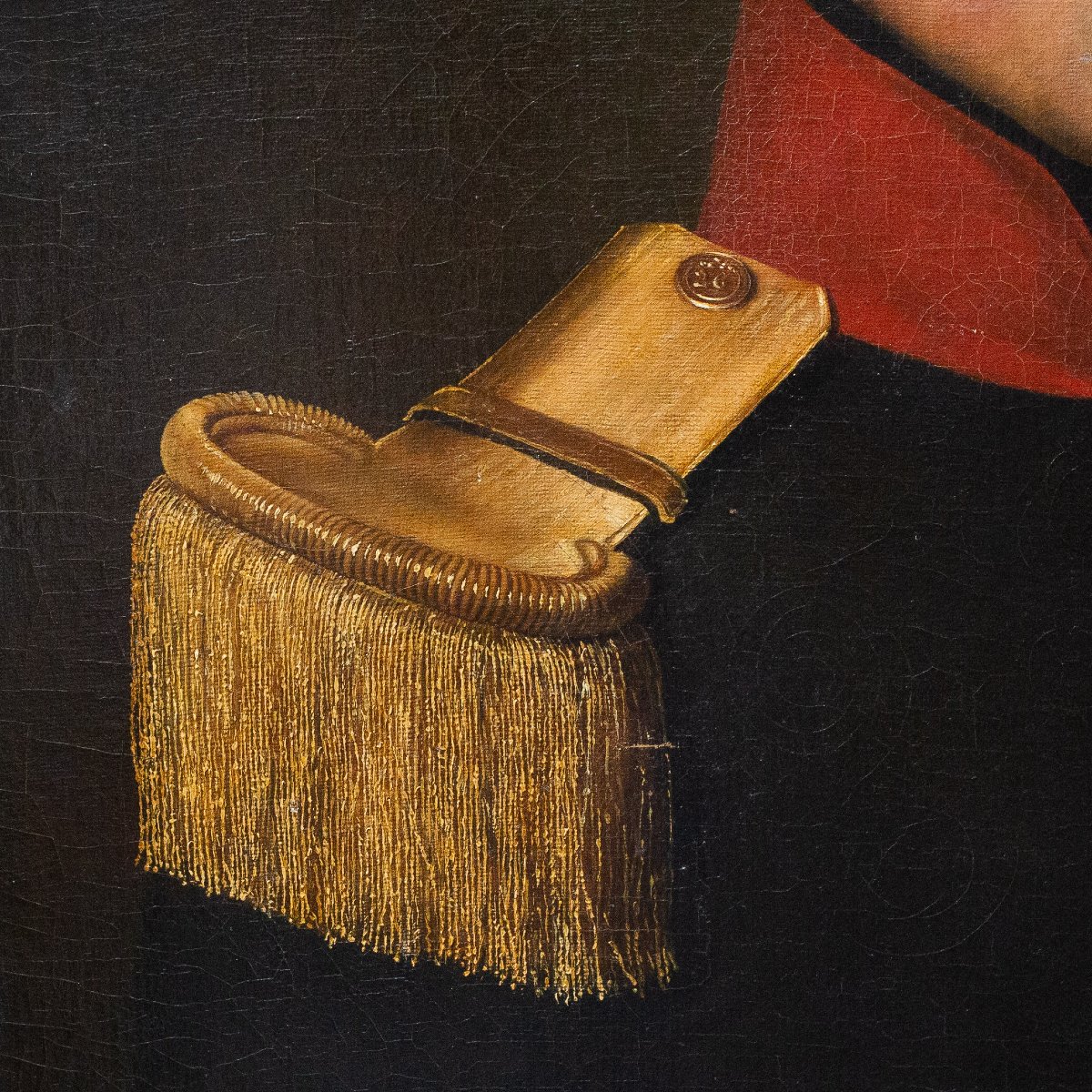 "Ritratto di Ufficiale", olio su tela, Epoca XIX Secolo-photo-1