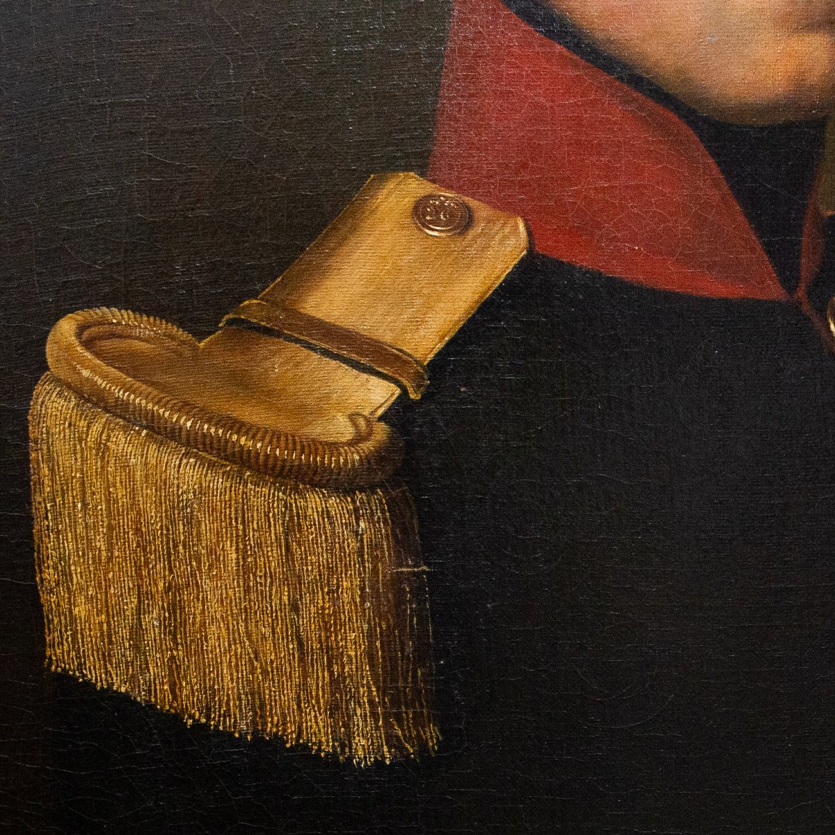 "Ritratto di Ufficiale", olio su tela, Epoca XIX Secolo-photo-4