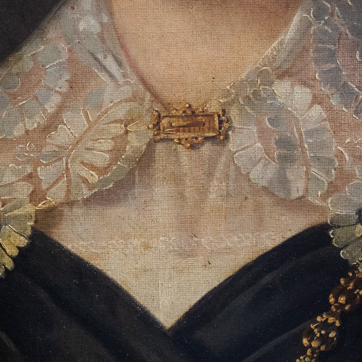 "Dama con merletto", olio su tela, Epoca '800-photo-4
