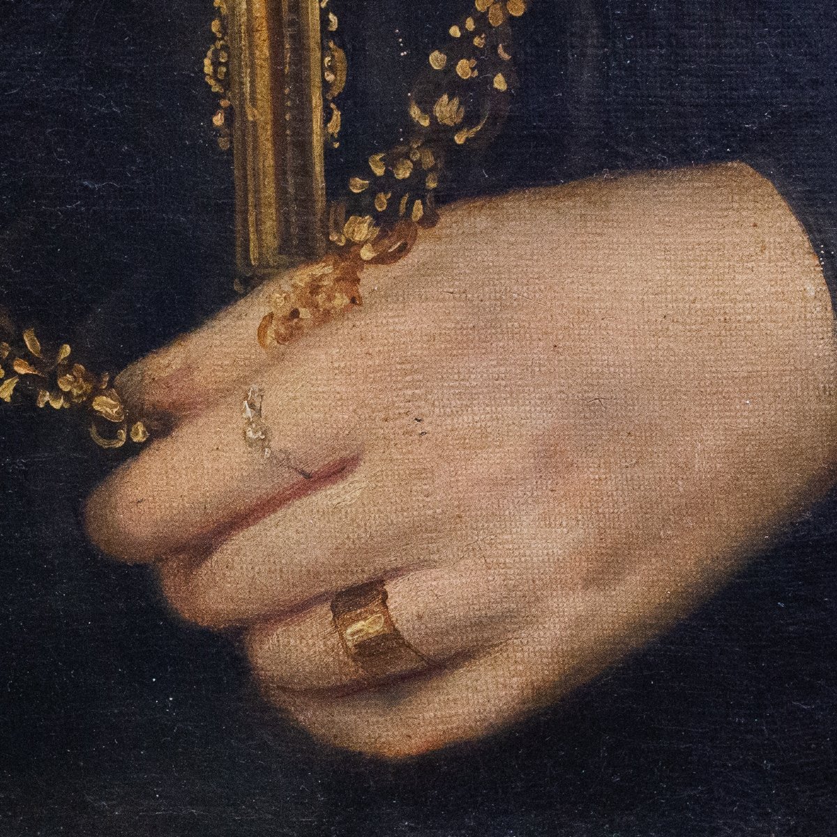 "Dama con merletto", olio su tela, Epoca '800-photo-6