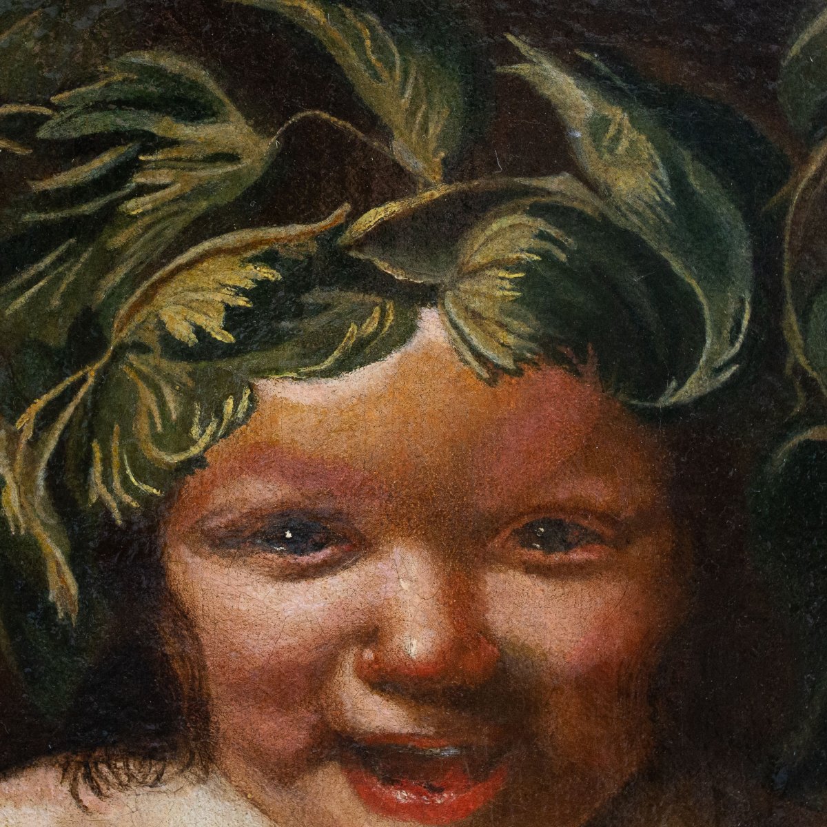 "Bacchino con Grappolo d’Uva", olio su tela, Epoca '600-photo-4