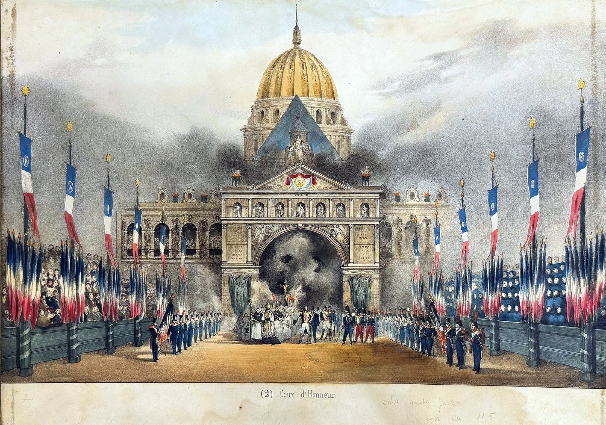 "Translation du corps de Napoléon", litografie acquerellate, 1840-photo-3