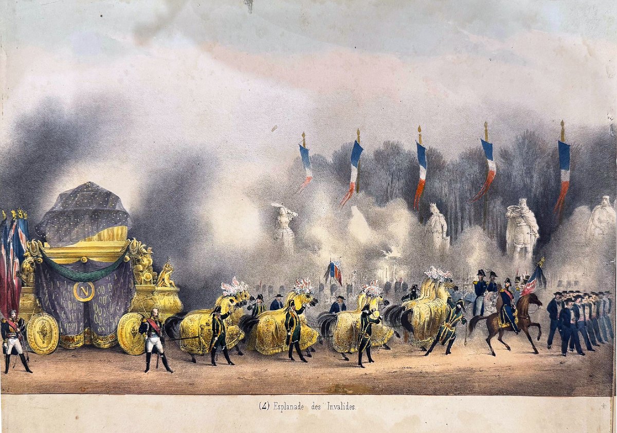 "Translation du corps de Napoléon", litografie acquerellate, 1840-photo-1