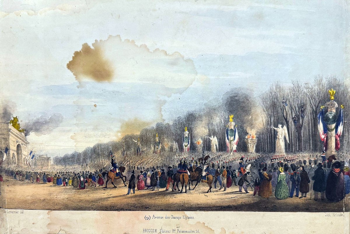 "Translation du corps de Napoléon", litografie acquerellate, 1840-photo-6