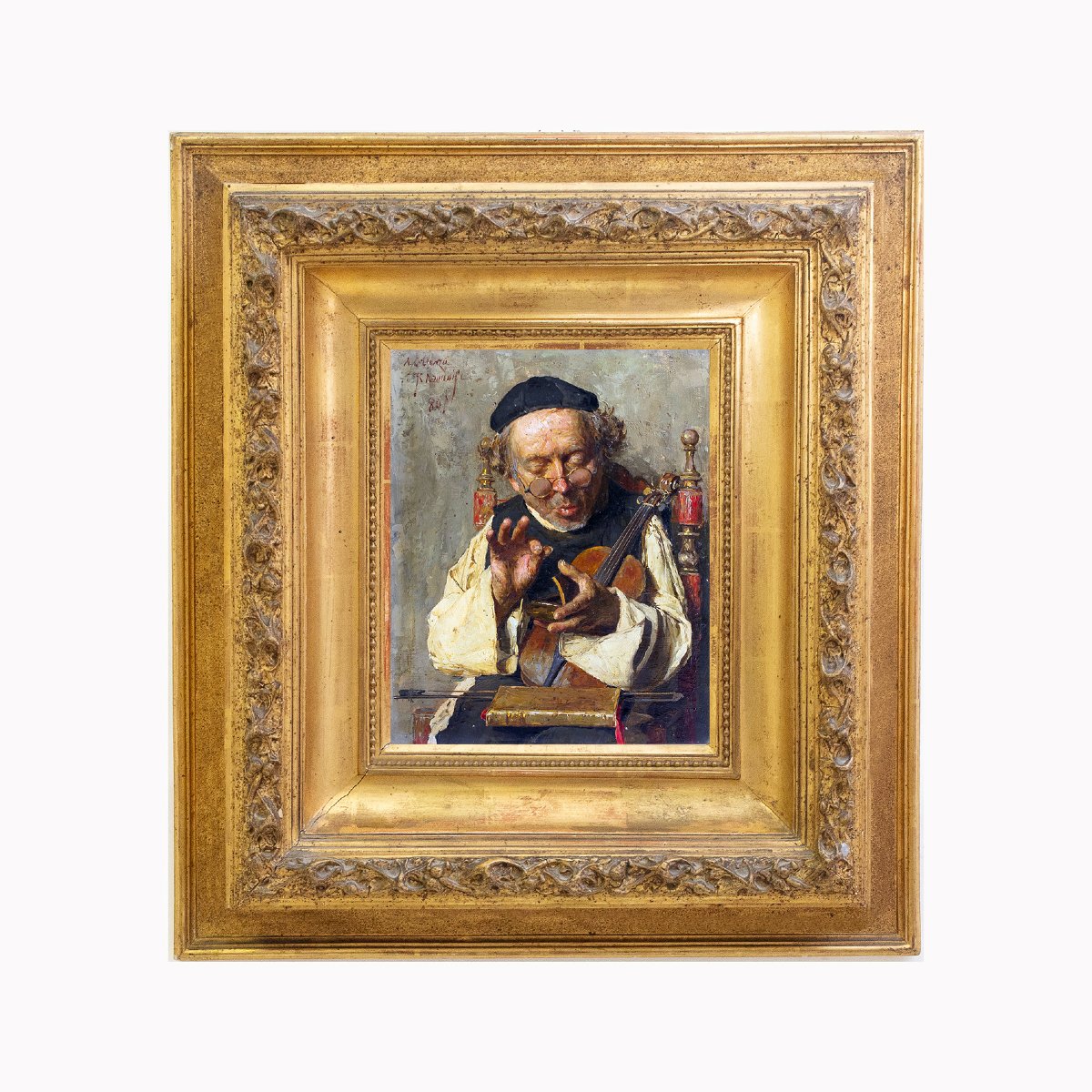 Ciro Denza, "Ritratto di Luigi Denza", olio su tela, firmato, 1880-photo-4