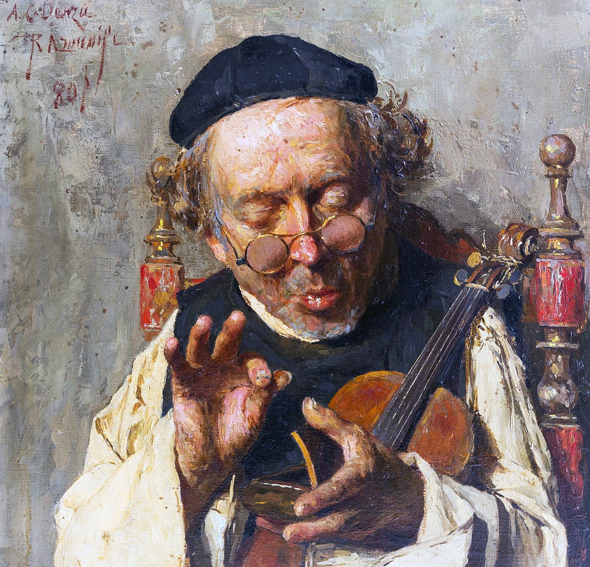 Ciro Denza, "Ritratto di Luigi Denza", olio su tela, firmato, 1880-photo-2
