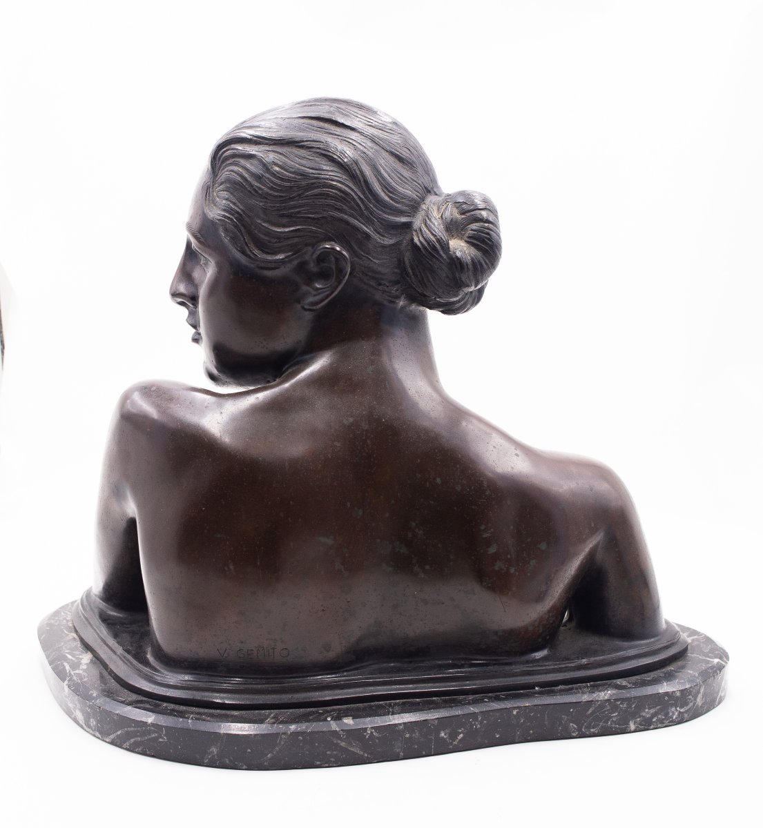 Vincenzo Gemito, "Busto di fanciulla napoletana", firmato, 1913/1920-photo-3
