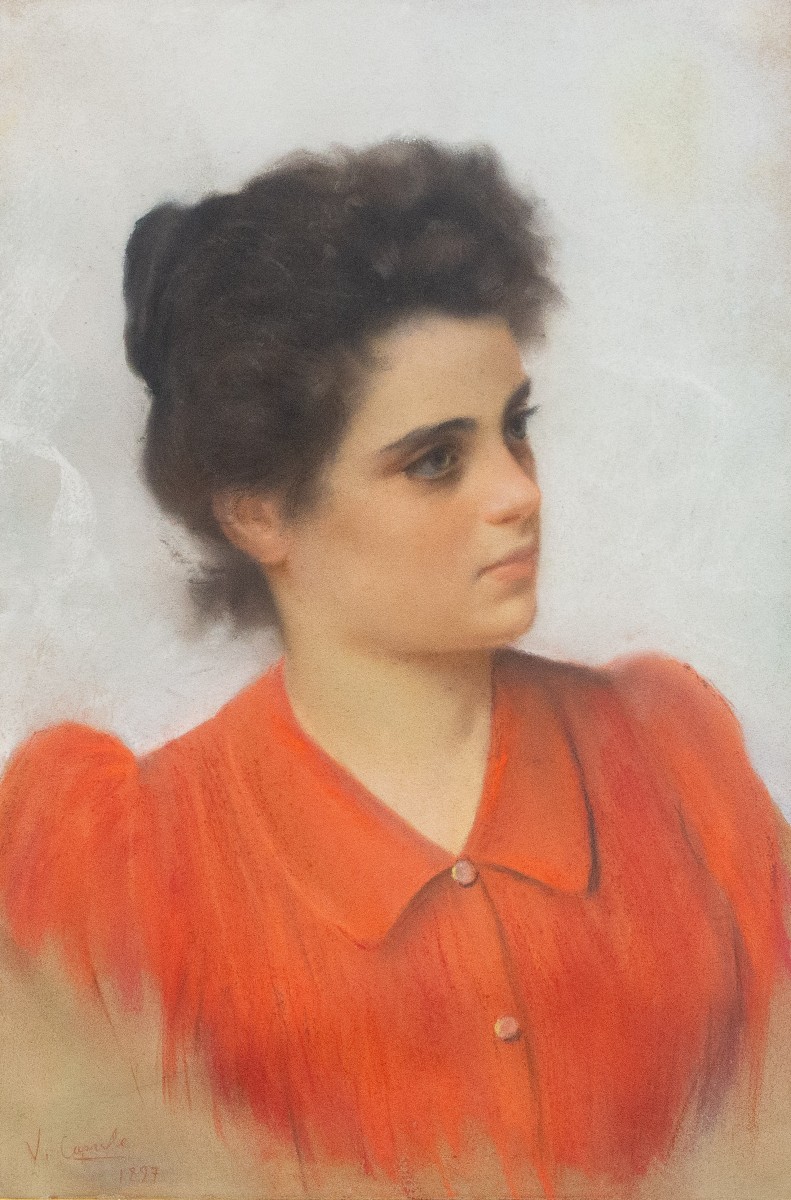 Vincenzo Caprile, "Ritratto femminile", pastello su carta, 1897