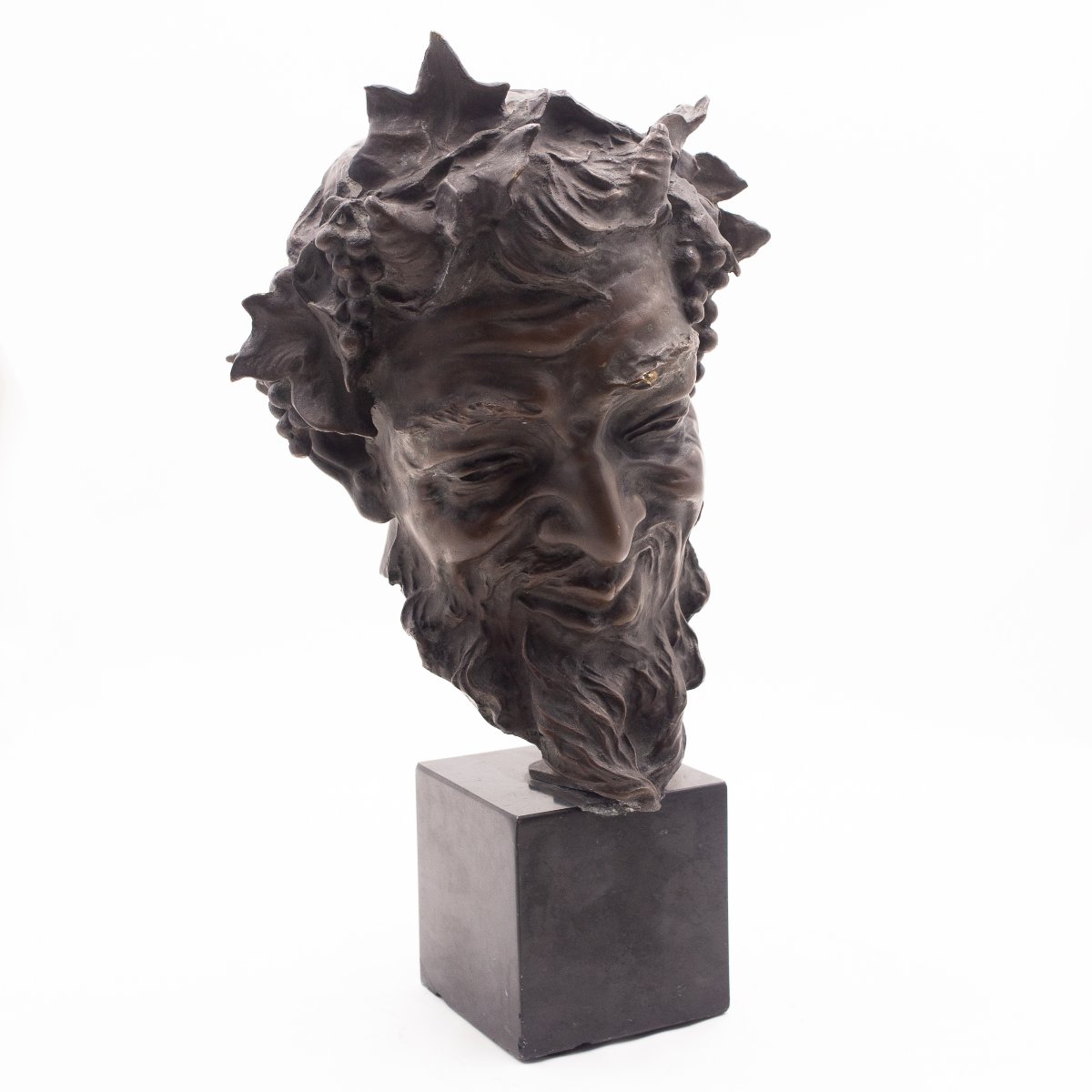 Vincenzo Gemito, "Testa di Satiro", bronzo, firmato, 1890-1910-photo-2