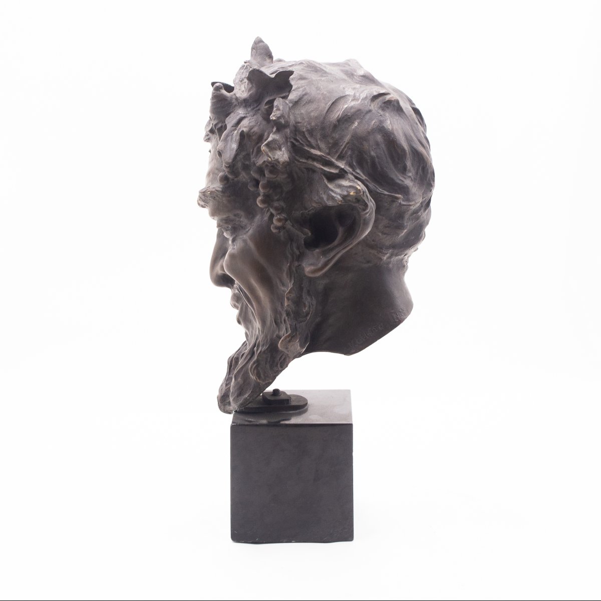 Vincenzo Gemito, "Testa di Satiro", bronzo, firmato, 1890-1910-photo-5