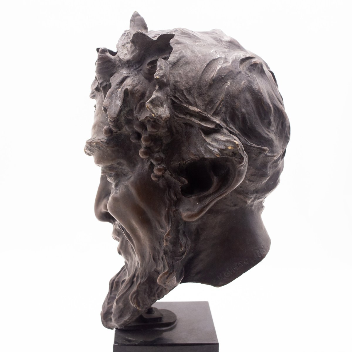 Vincenzo Gemito, "Testa di Satiro", bronzo, firmato, 1890-1910-photo-6