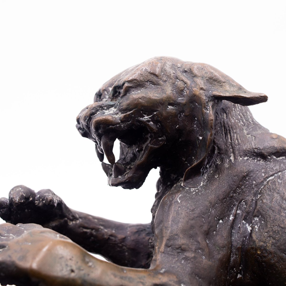 Antonio Ligabue, "Animali in lotta" scultura in bronzo, Anni '40-photo-3