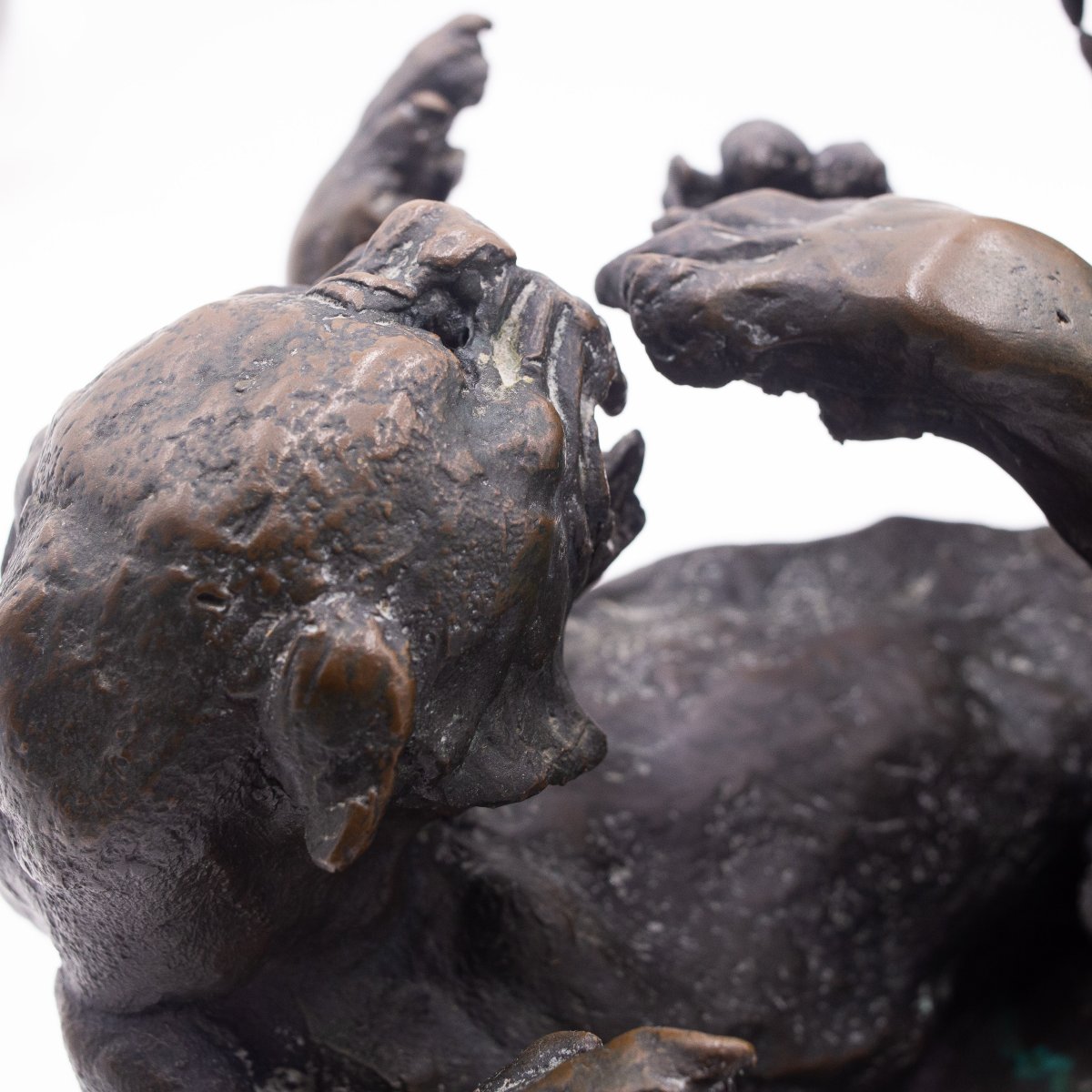 Antonio Ligabue, "Animali in lotta" scultura in bronzo, Anni '40-photo-6