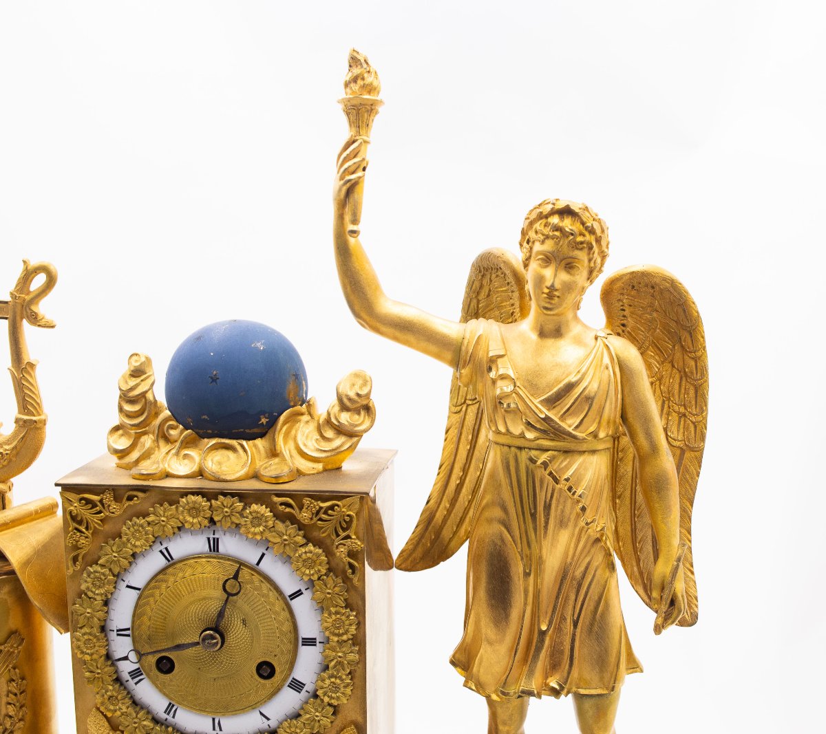 Orologio da tavolo in bronzo dorato, Impero, Epoca XIX Secolo-photo-1