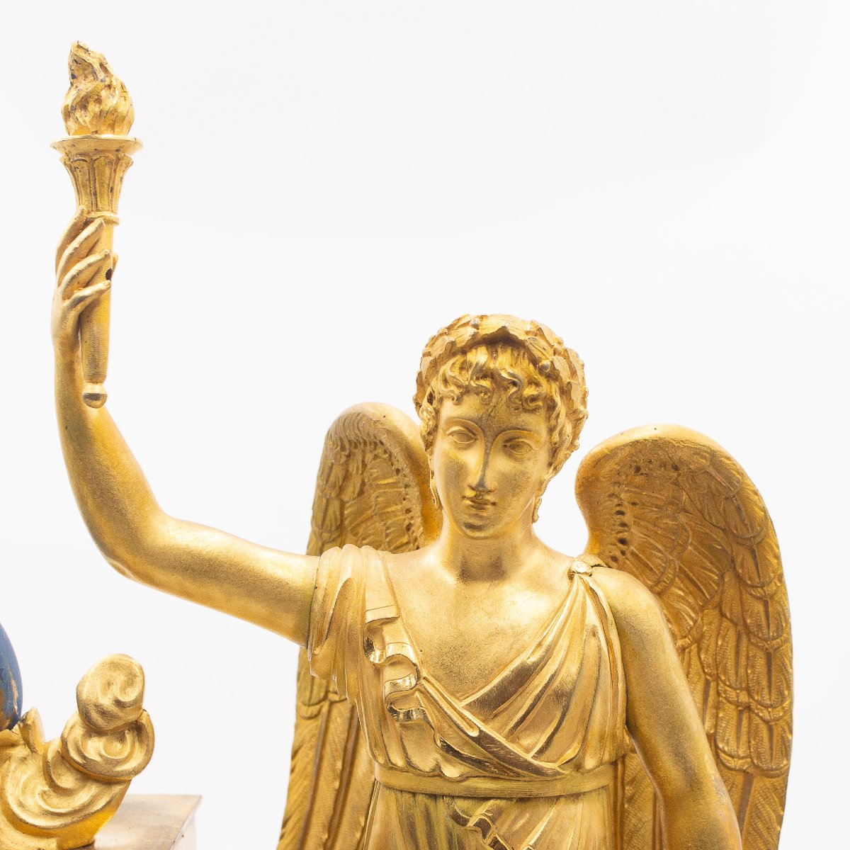 Orologio da tavolo in bronzo dorato, Impero, Epoca XIX Secolo-photo-2