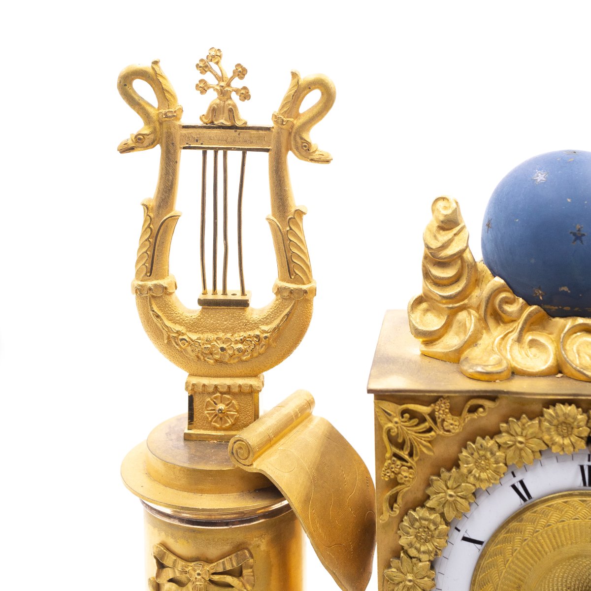 Orologio da tavolo in bronzo dorato, Impero, Epoca XIX Secolo-photo-5