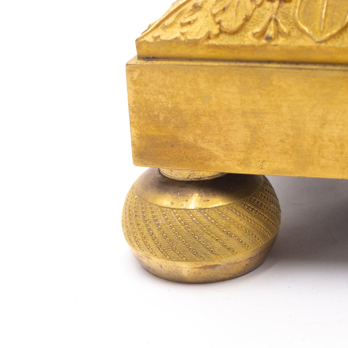 Orologio da tavolo in bronzo dorato, Impero, Epoca XIX Secolo-photo-6