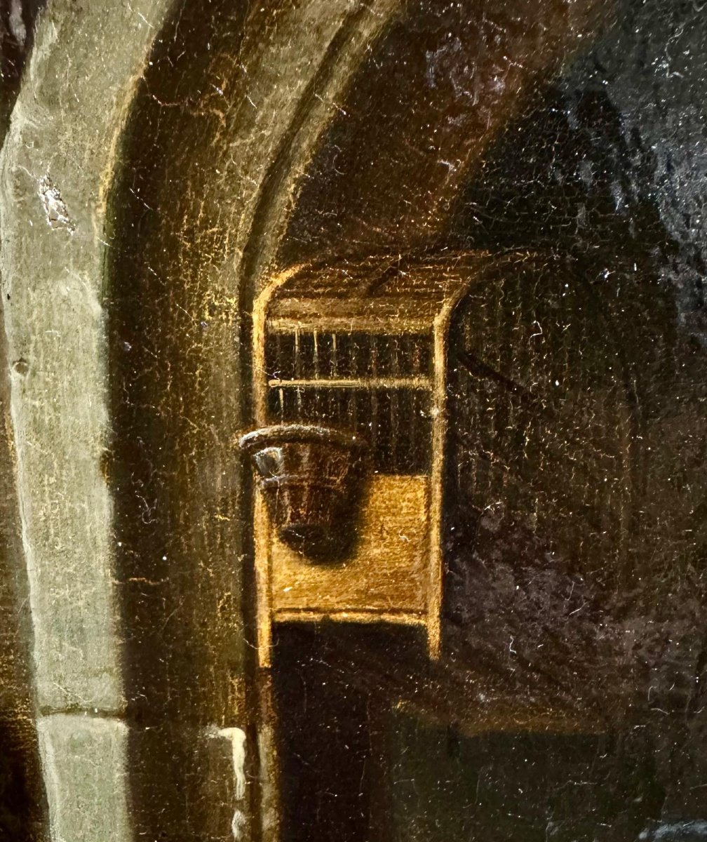 Seguace di Gerard Dou, “Vecchio maestro di scuola”, Epoca fine '800-photo-2