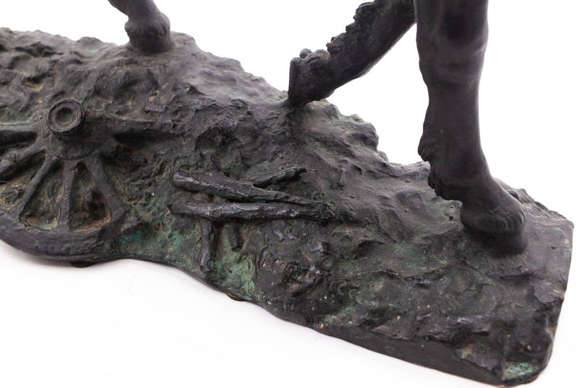 Pietro Canonica, "Il mulo - L'umile Eroe",in bronzo, firmato, Anni '20-photo-3