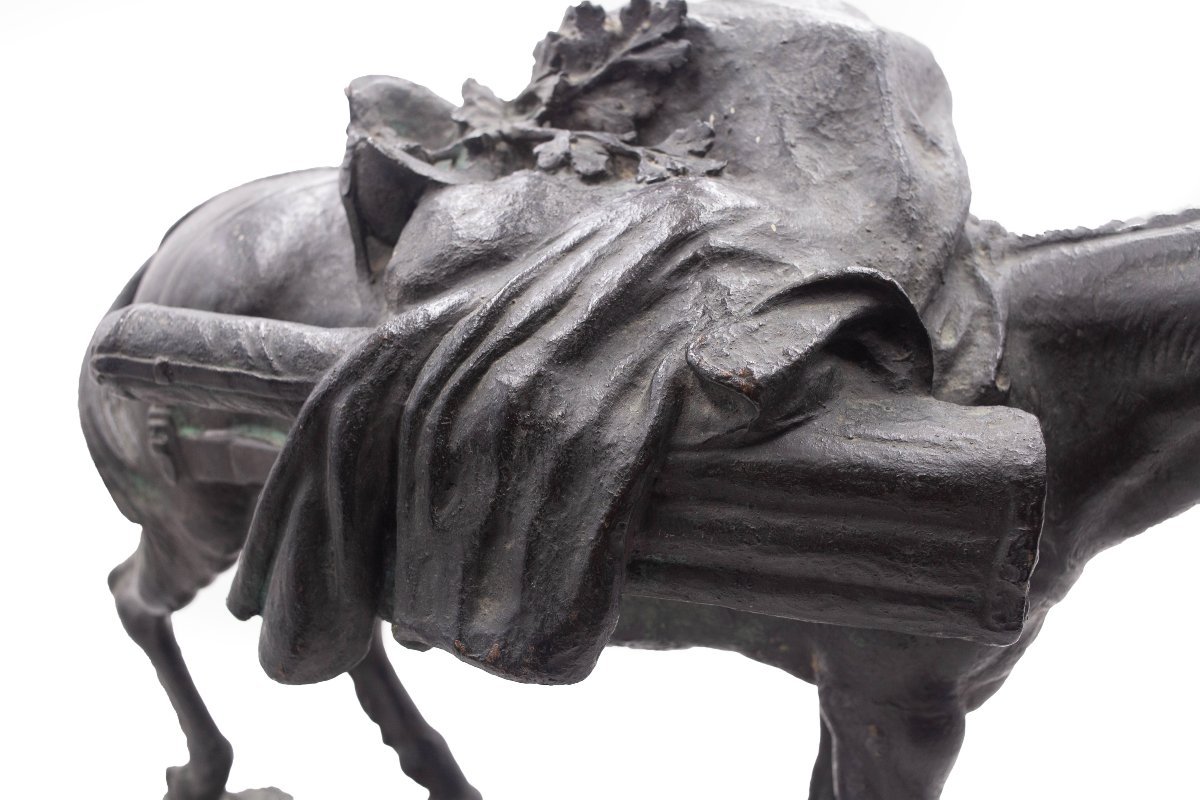 Pietro Canonica, "Il mulo - L'umile Eroe",in bronzo, firmato, Anni '20-photo-4