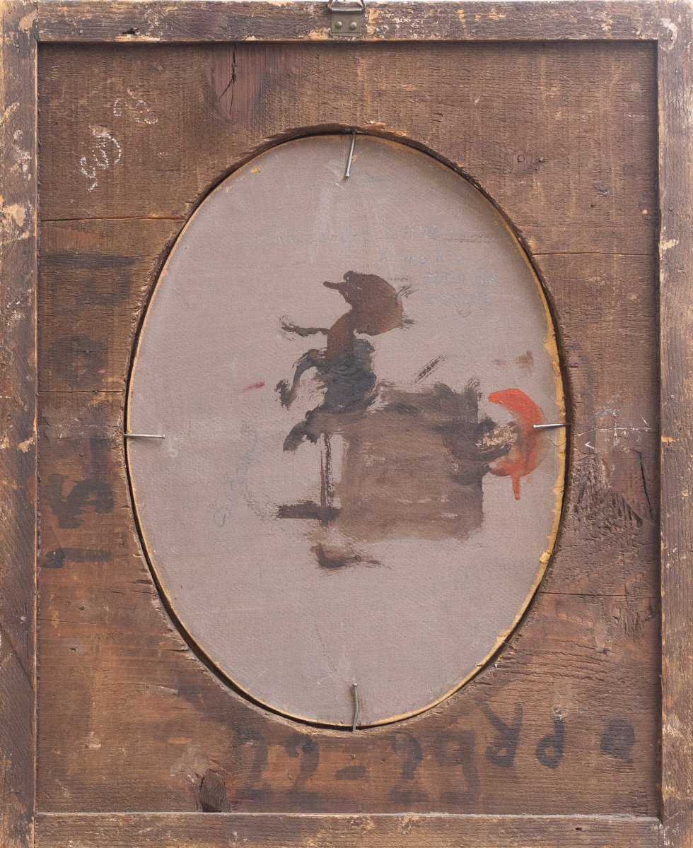 Alessandro Lupo, "Passeggiata al Parco d’Autunno”, firmato, Epoca '900-photo-2