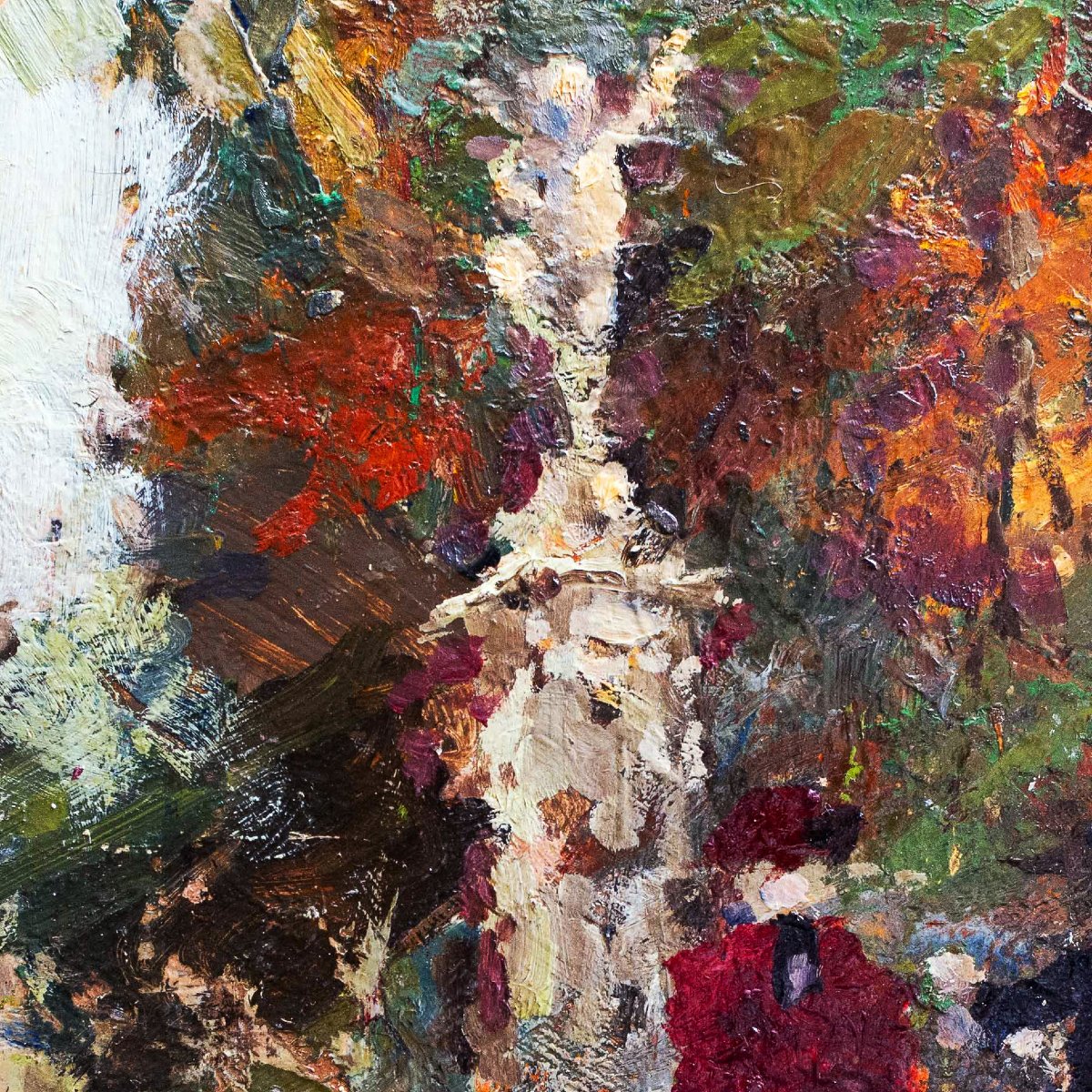 Alessandro Lupo, "Passeggiata al Parco d’Autunno”, firmato, Epoca '900-photo-3