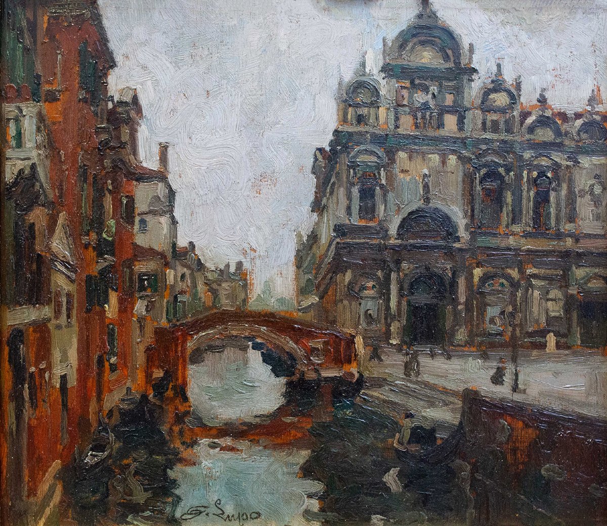 Alessandro Lupo, "Venezia”, firmato, Epoca '900-photo-3