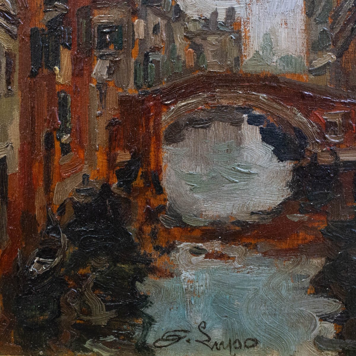 Alessandro Lupo, "Venezia”, firmato, Epoca '900-photo-4