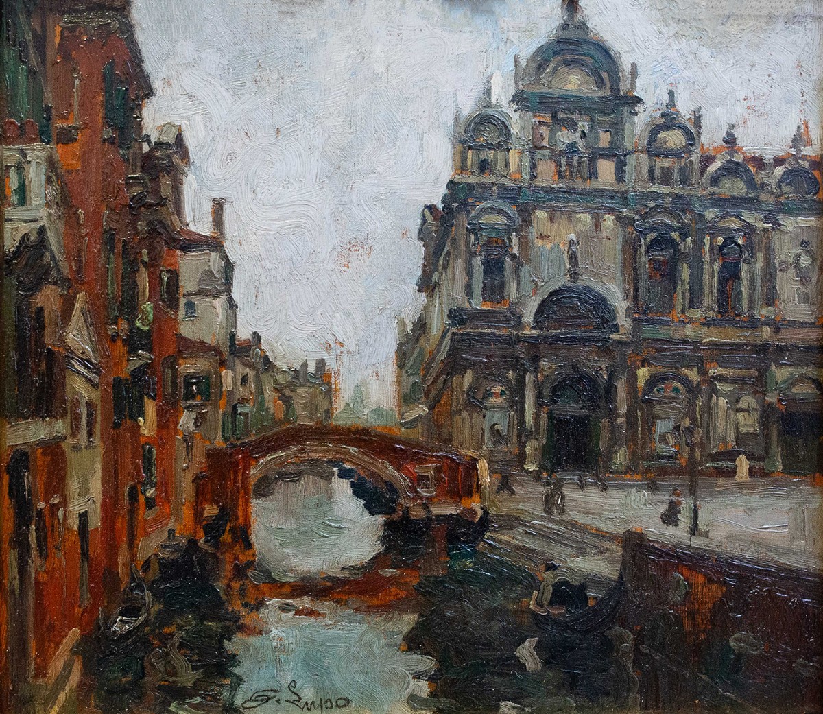 Alessandro Lupo, "Venezia”, firmato, Epoca '900