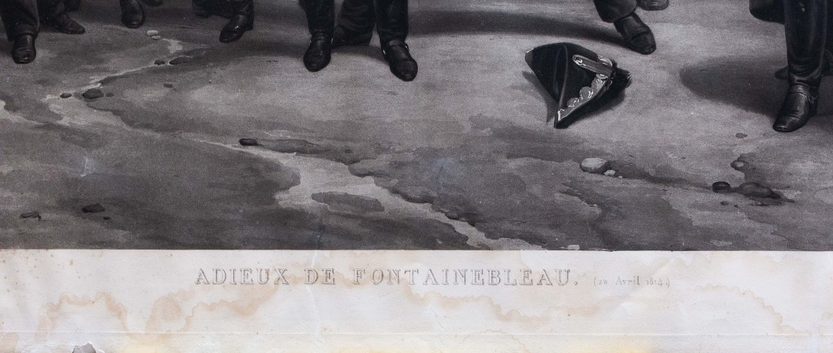 "Adieux de Fontainebleau", incisione acquatinta, Epoca '800-photo-2