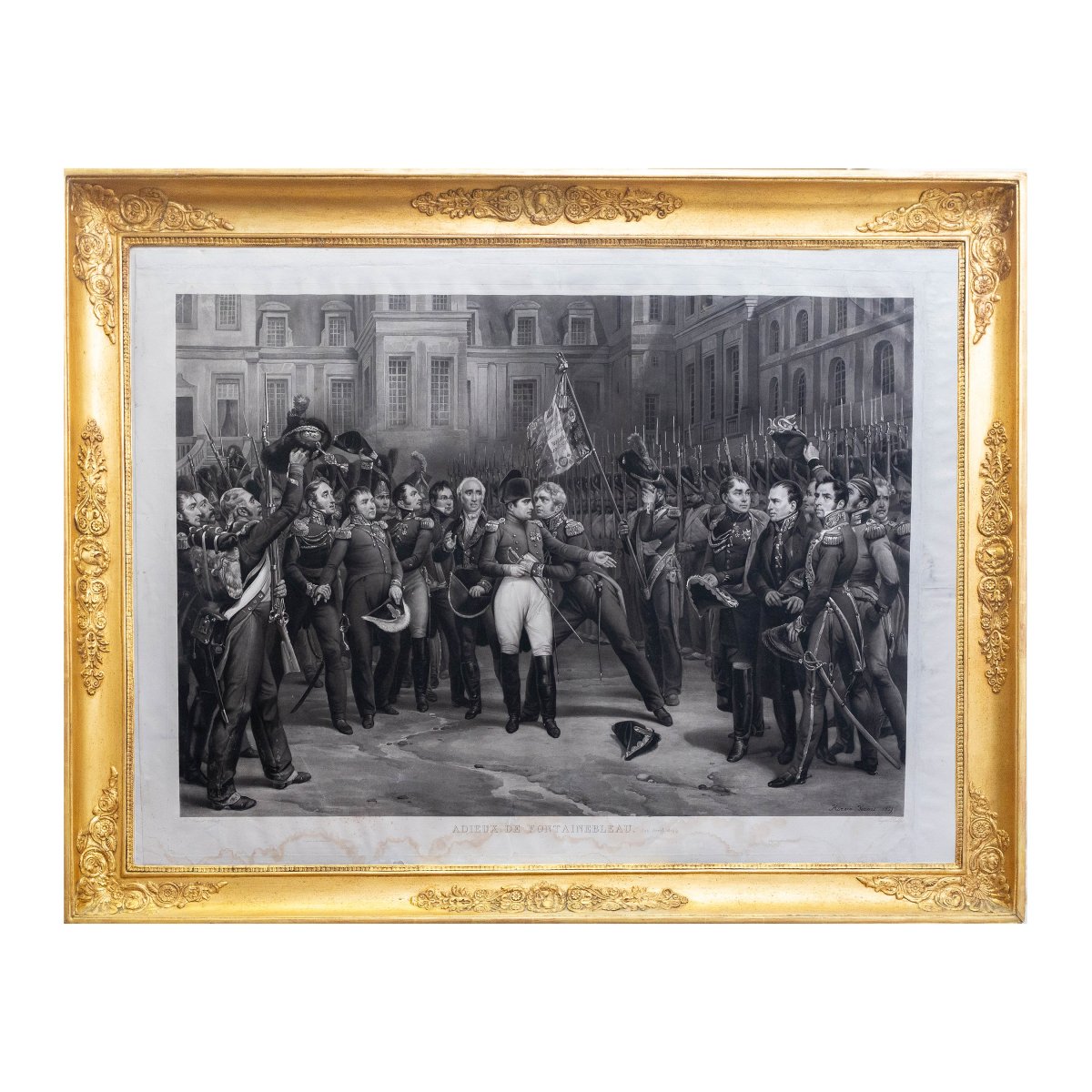 "Adieux de Fontainebleau", incisione acquatinta, Epoca '800-photo-4