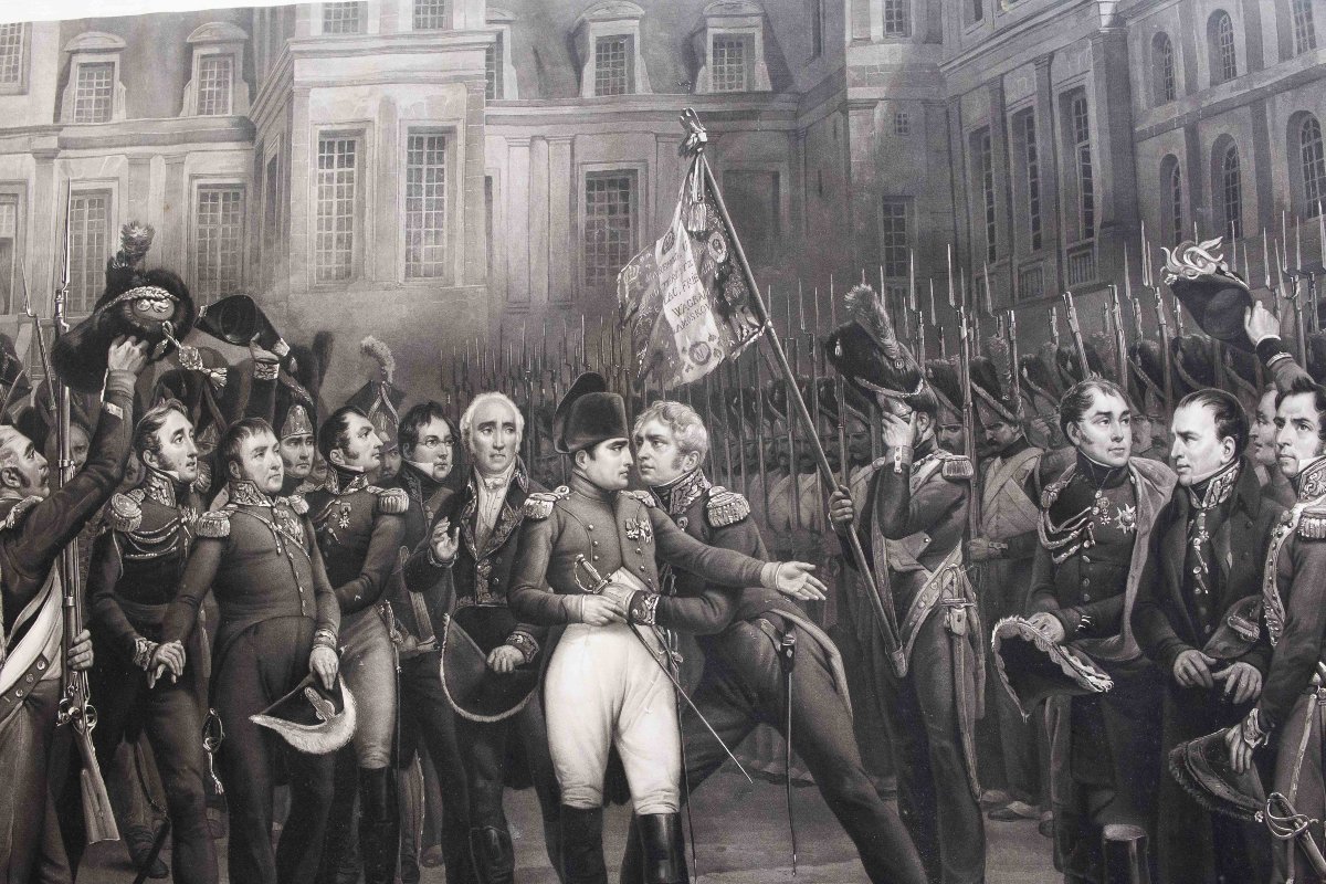 "Adieux de Fontainebleau", incisione acquatinta, Epoca '800-photo-4