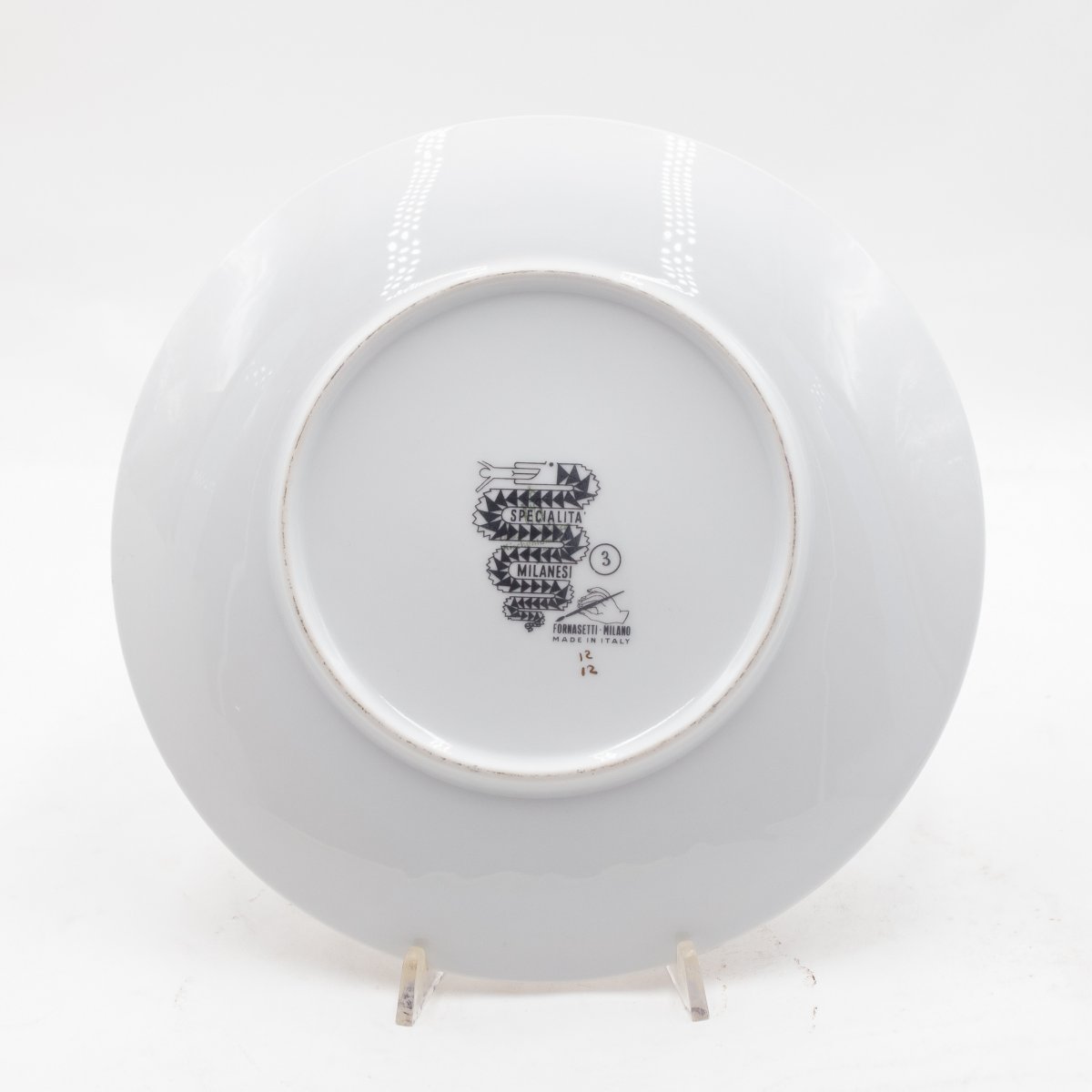 Piero Fornasetti,  Set di Otto Piatti, Porcellana "Specialità Milanesi", 1960-photo-3