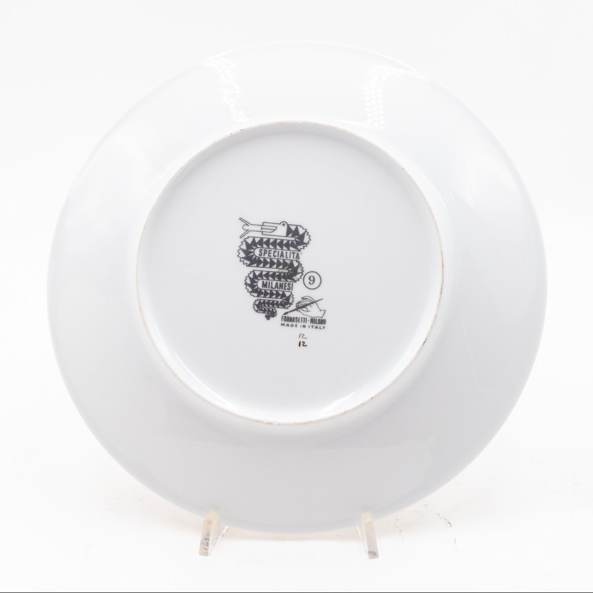 Piero Fornasetti,  Set di Otto Piatti, Porcellana "Specialità Milanesi", 1960-photo-4