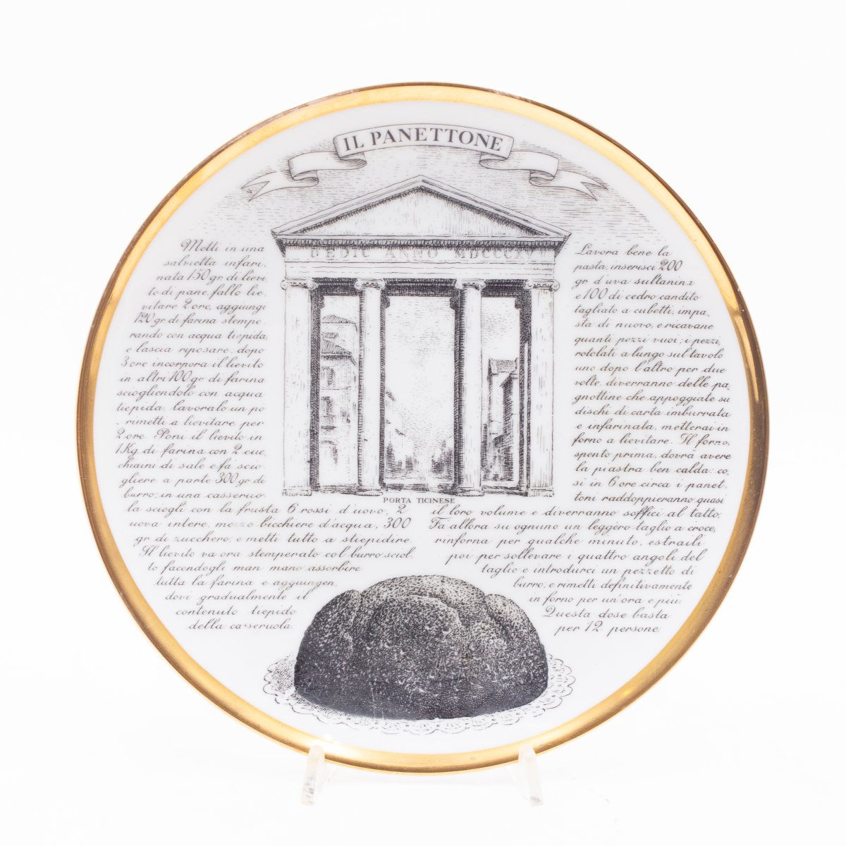 Piero Fornasetti,  Set di Otto Piatti, Porcellana "Specialità Milanesi", 1960-photo-6