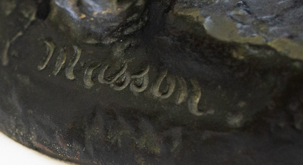 Edmond Masson, “Gruppo di Leoni", bronzo, firmato, metà del XIX secolo-photo-3