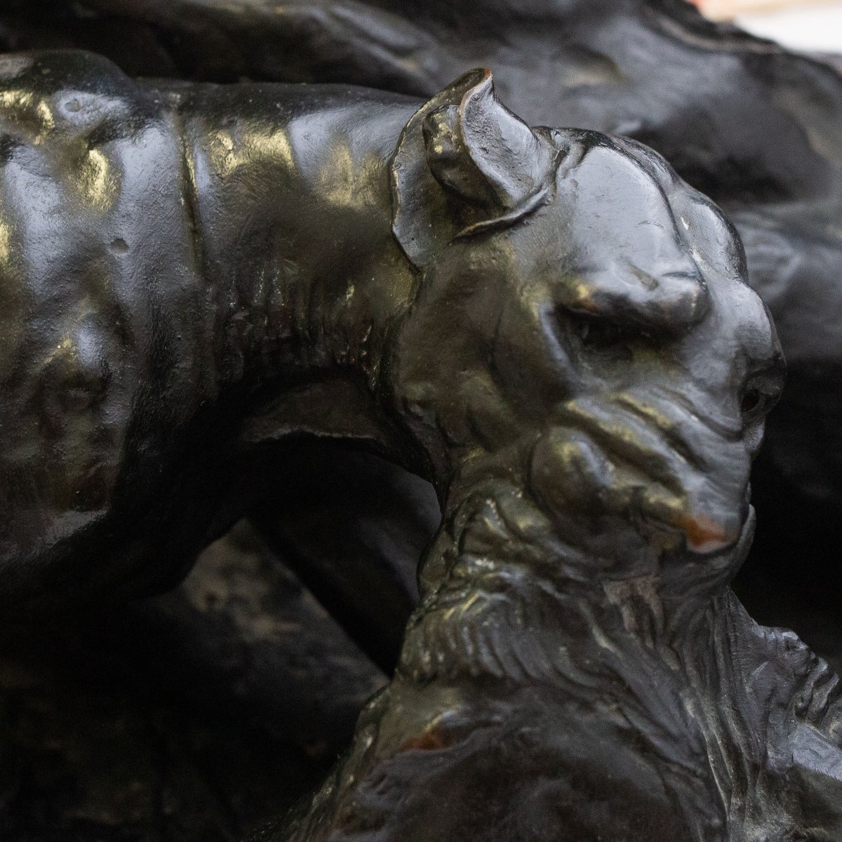 Edmond Masson, “Gruppo di Leoni", bronzo, firmato, metà del XIX secolo-photo-7