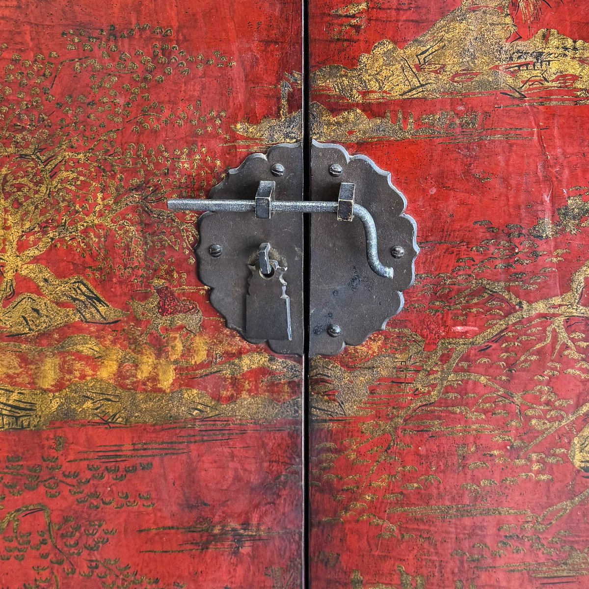 Armadio a due ante, Origine Cina, legno laccato – Epoca metà '900-photo-2