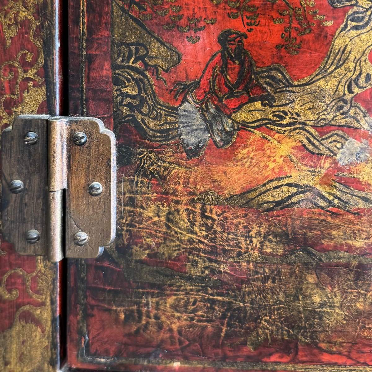 Armadio a due ante, Origine Cina, legno laccato – Epoca metà '900-photo-3