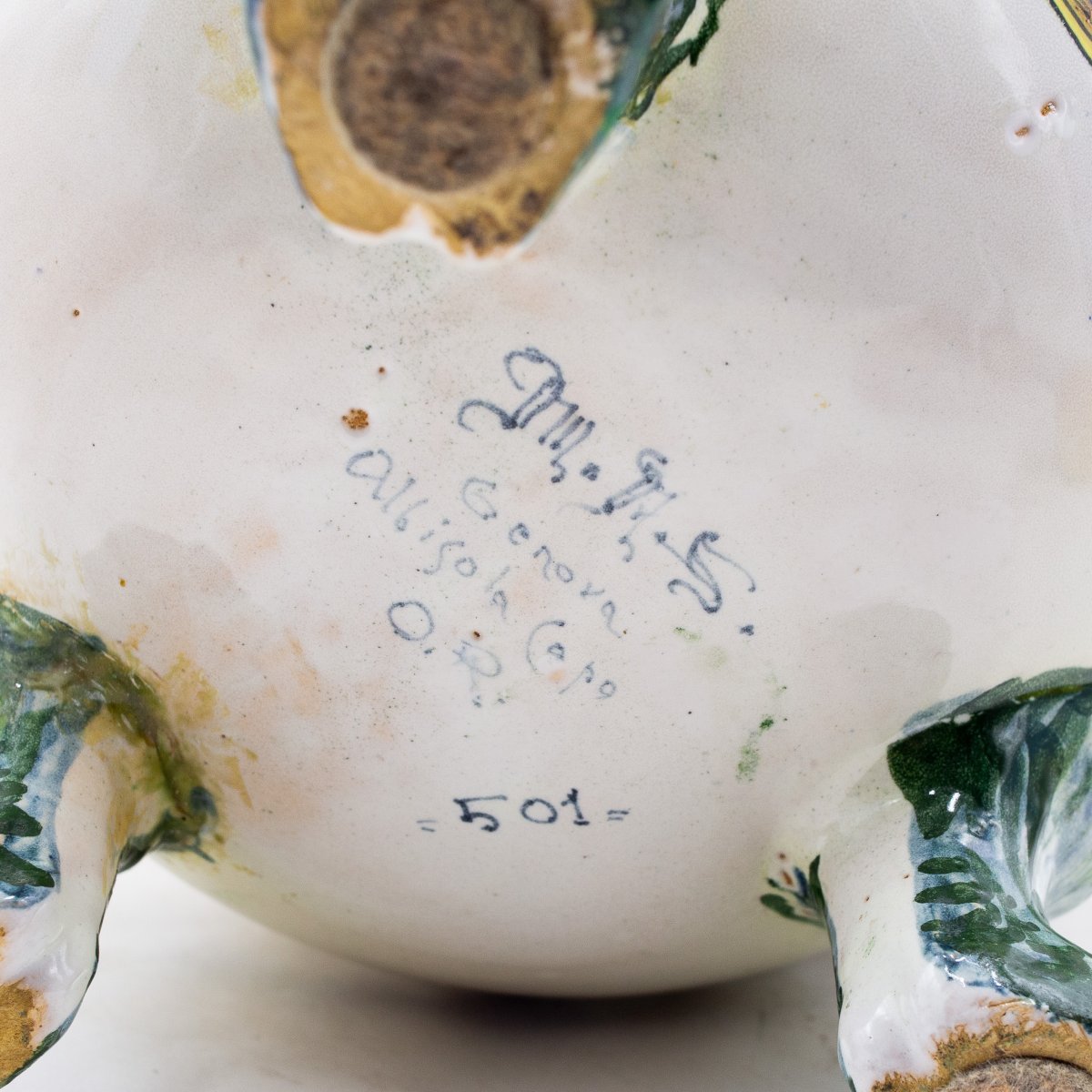 Vaso in ceramica smaltata e dipinta – MAS (Maioliche Artistiche Savonesi), ca. 1920-photo-4