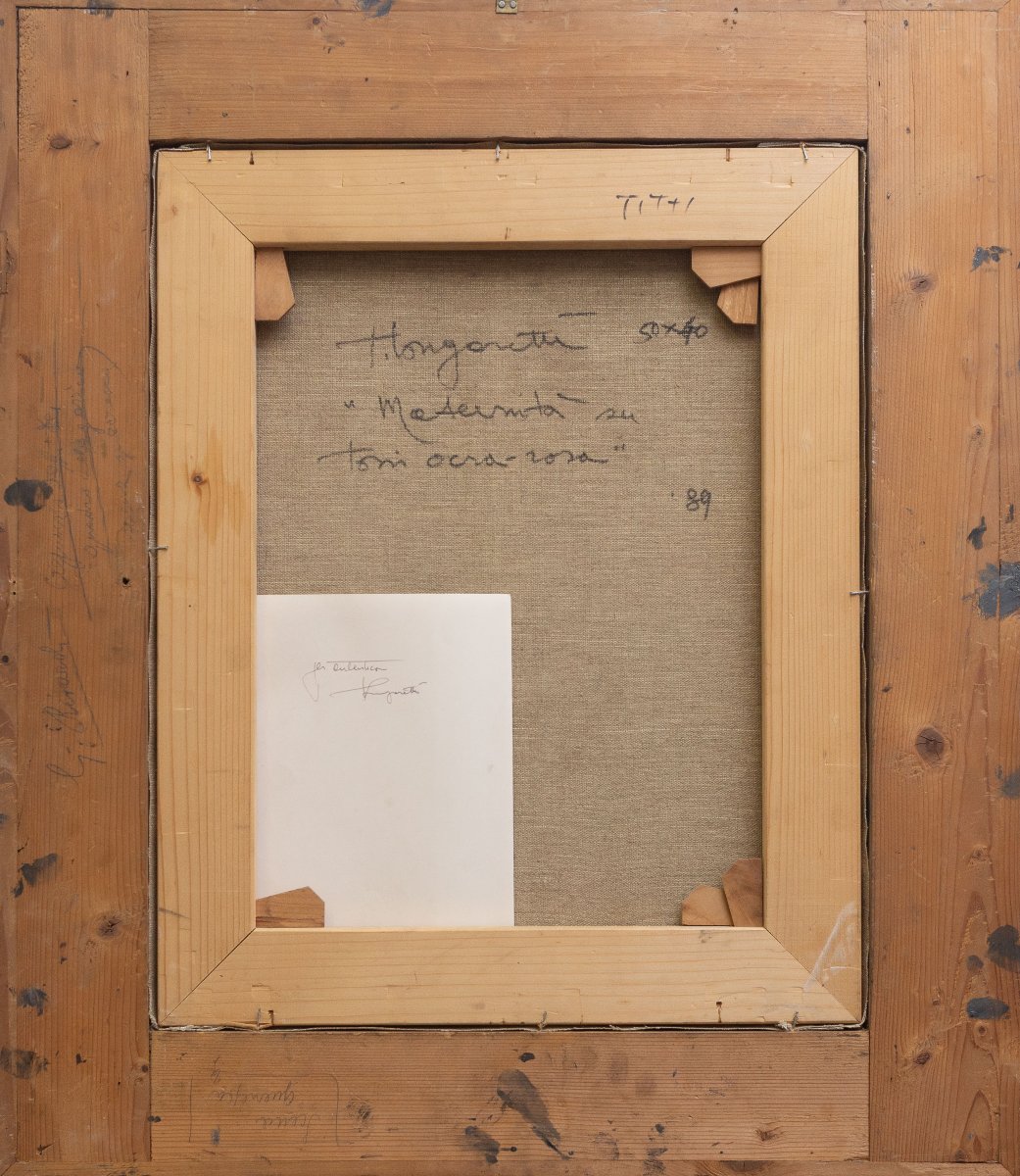 Trento Longaretti, « Maternité », huile sur toile, signée, 1989-photo-4