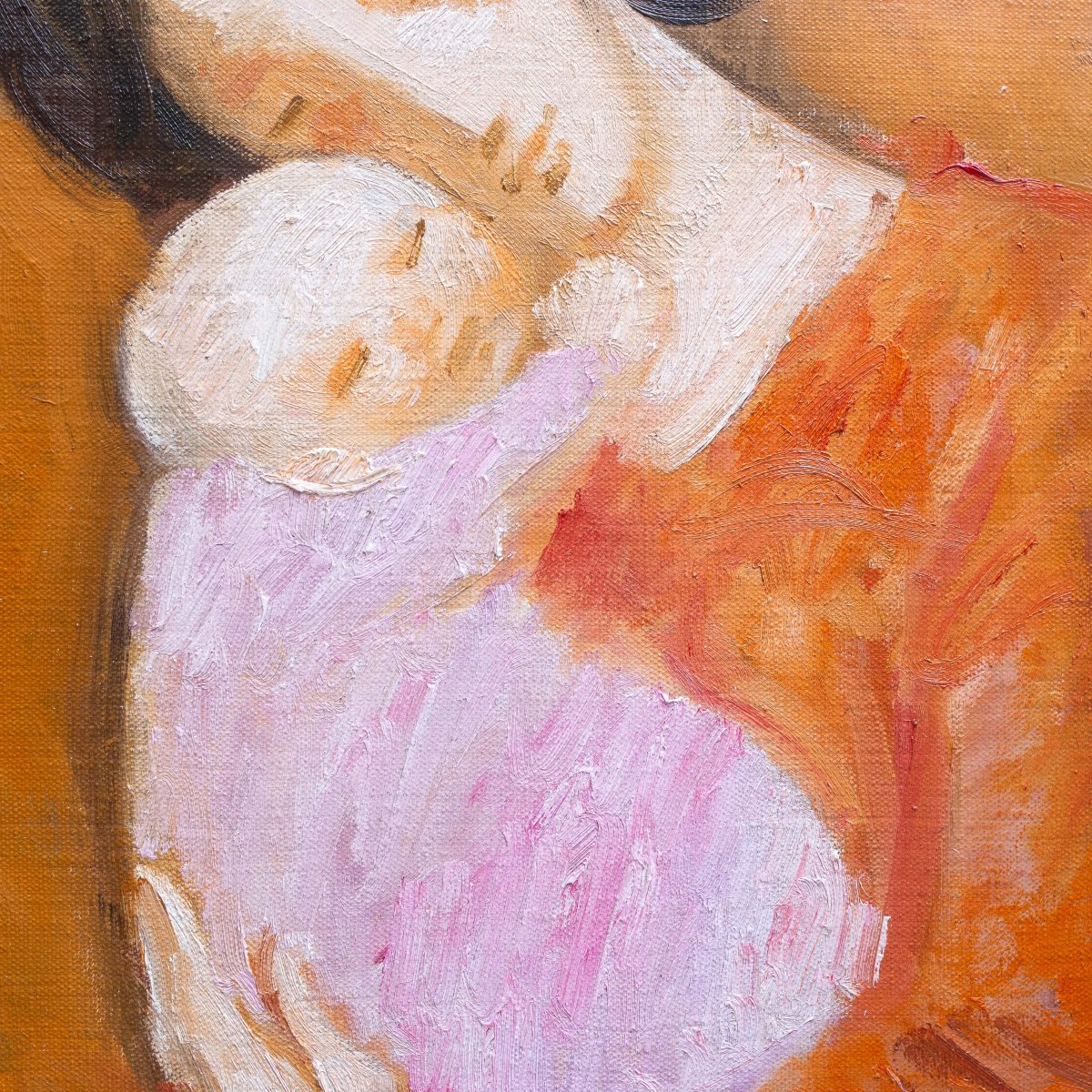 Trento Longaretti, « Maternité », huile sur toile, signée, 1989-photo-4