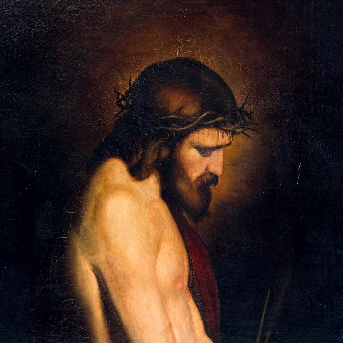 Ecce Homo, olio su tela, XIX secolo-photo-2