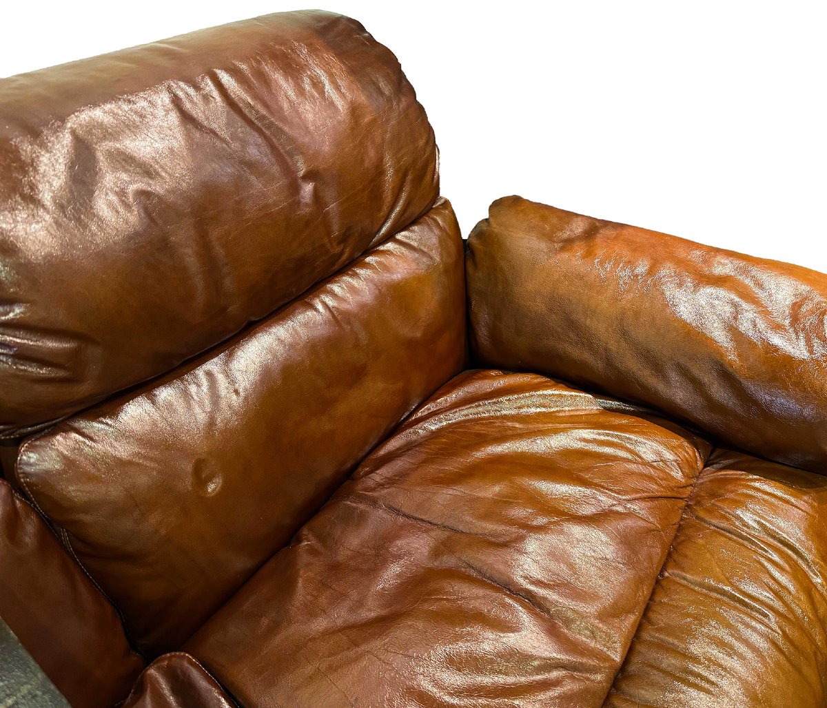 Coppia di divani in pelle, Saporiti Italia, anni ’70-photo-1