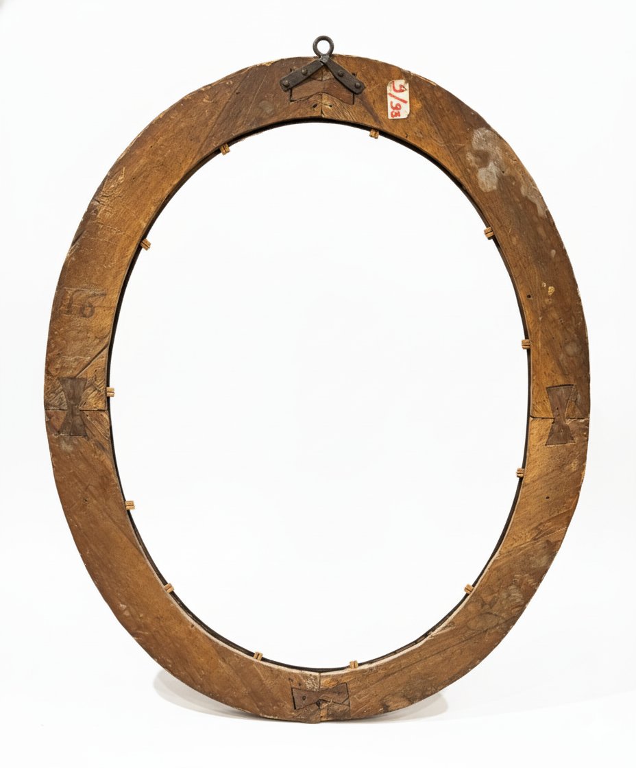 Cornice ovale a guazzo dorato, XVII secolo-photo-4