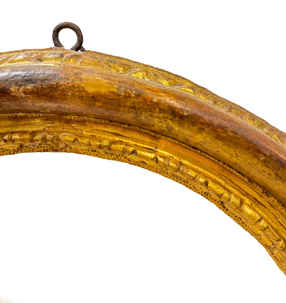 Cornice ovale a guazzo dorato, XVII secolo-photo-3