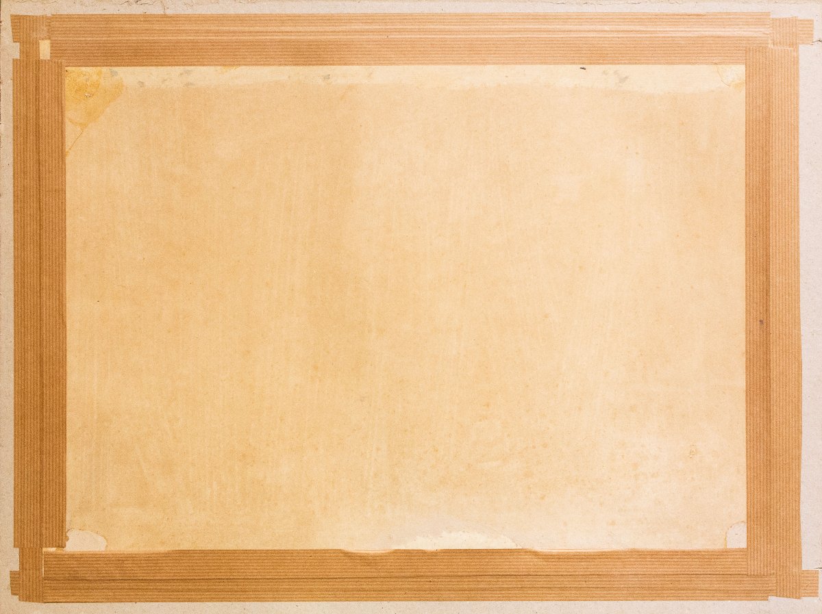 Giacinto Gigante, "Tramonto su Napoli", acquerello su carta, firmato, Epoca '800-photo-4