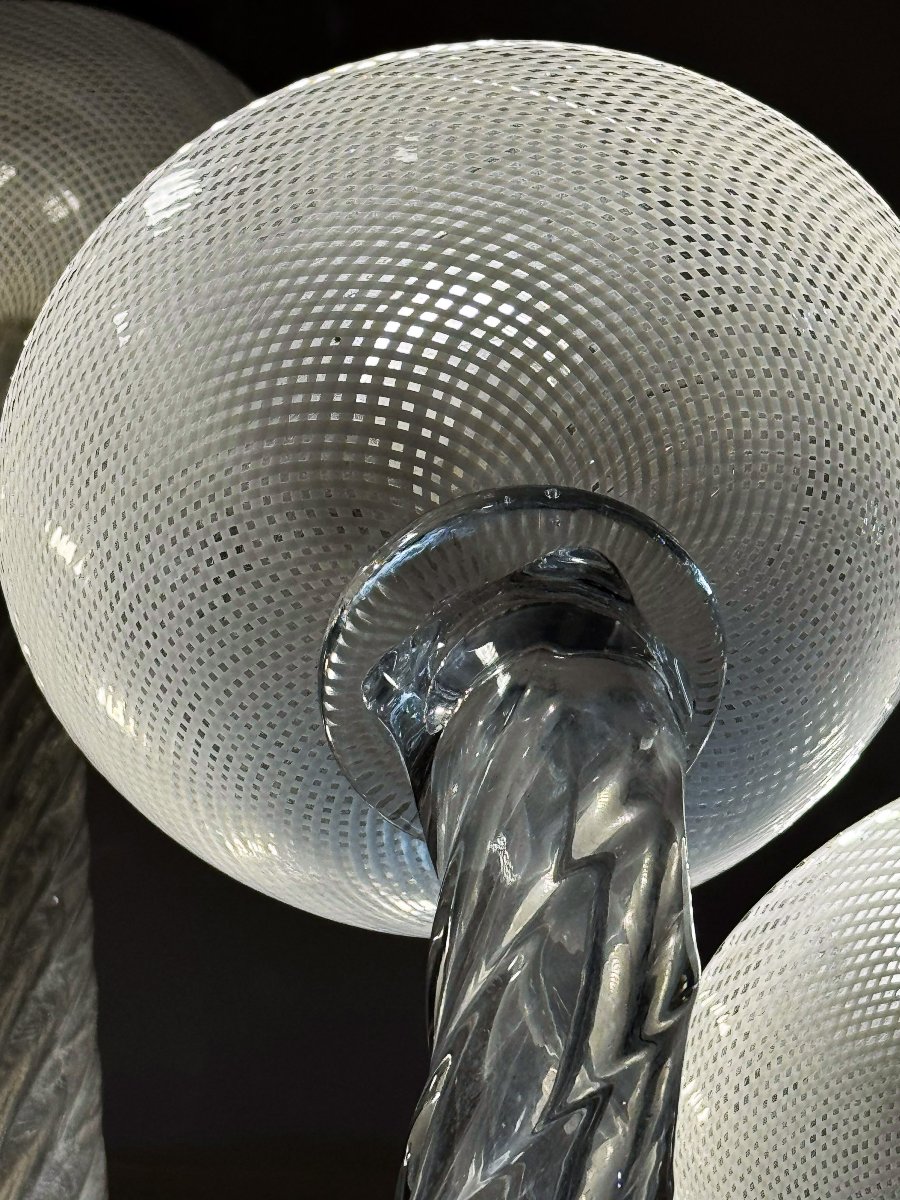 Lampadario Venini vetro di Murano, anni ’50-photo-4